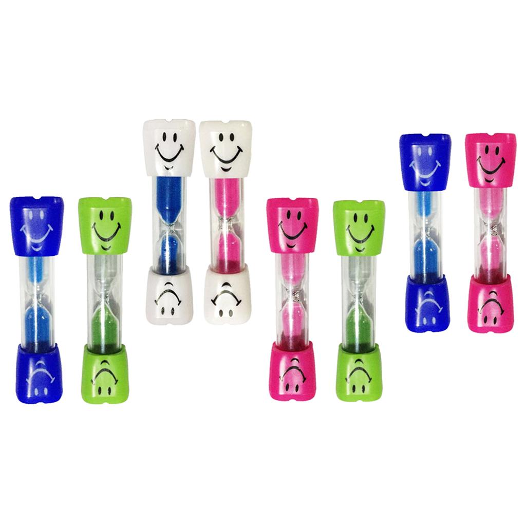 8Pcs 3 Minutes Smiling Face Hourglass Sandglass Sand Timer Clock Home Decors