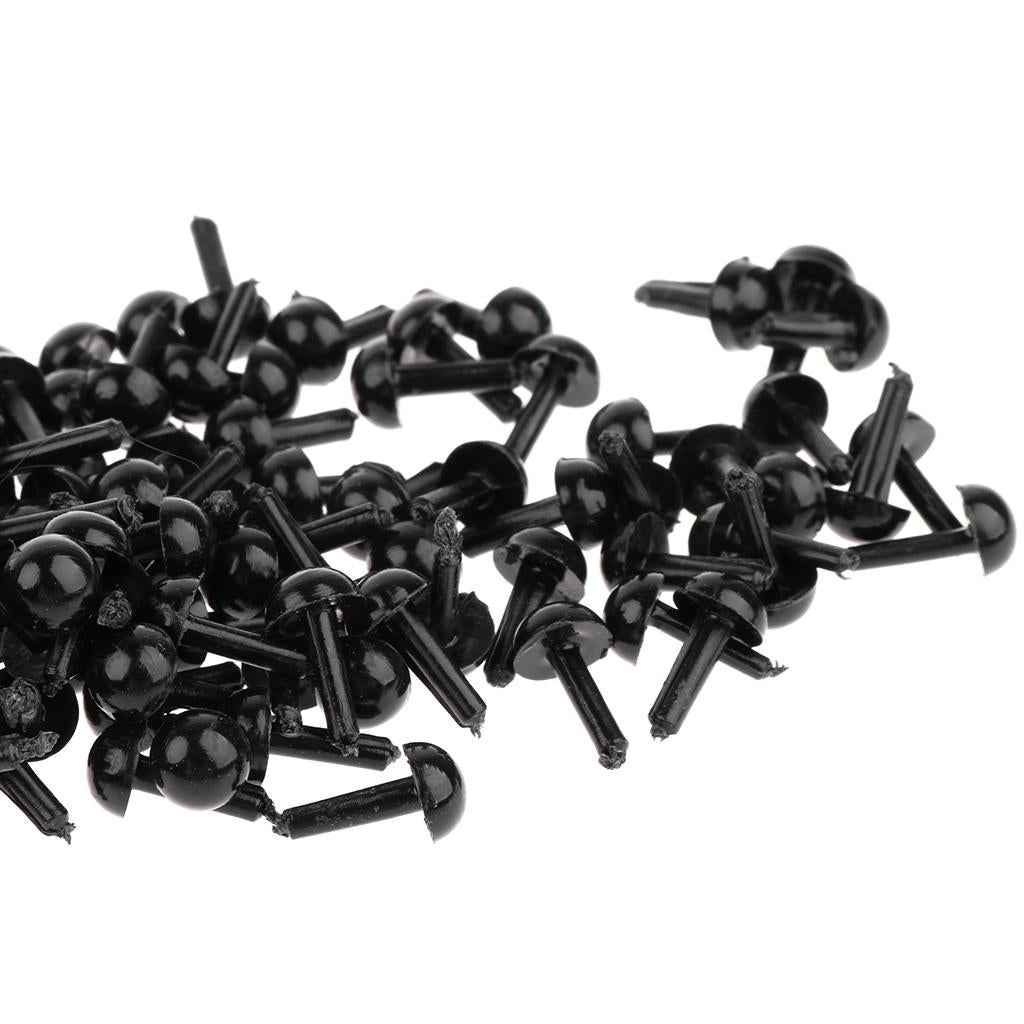200 Pieces Black Plastic Safety Eyes for Teddy Bear Doll Animal Toys 3MM
