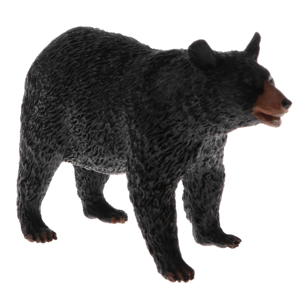 2pcs Simulation Animal Model Figure Toys Figurine Home Decor Black Bear