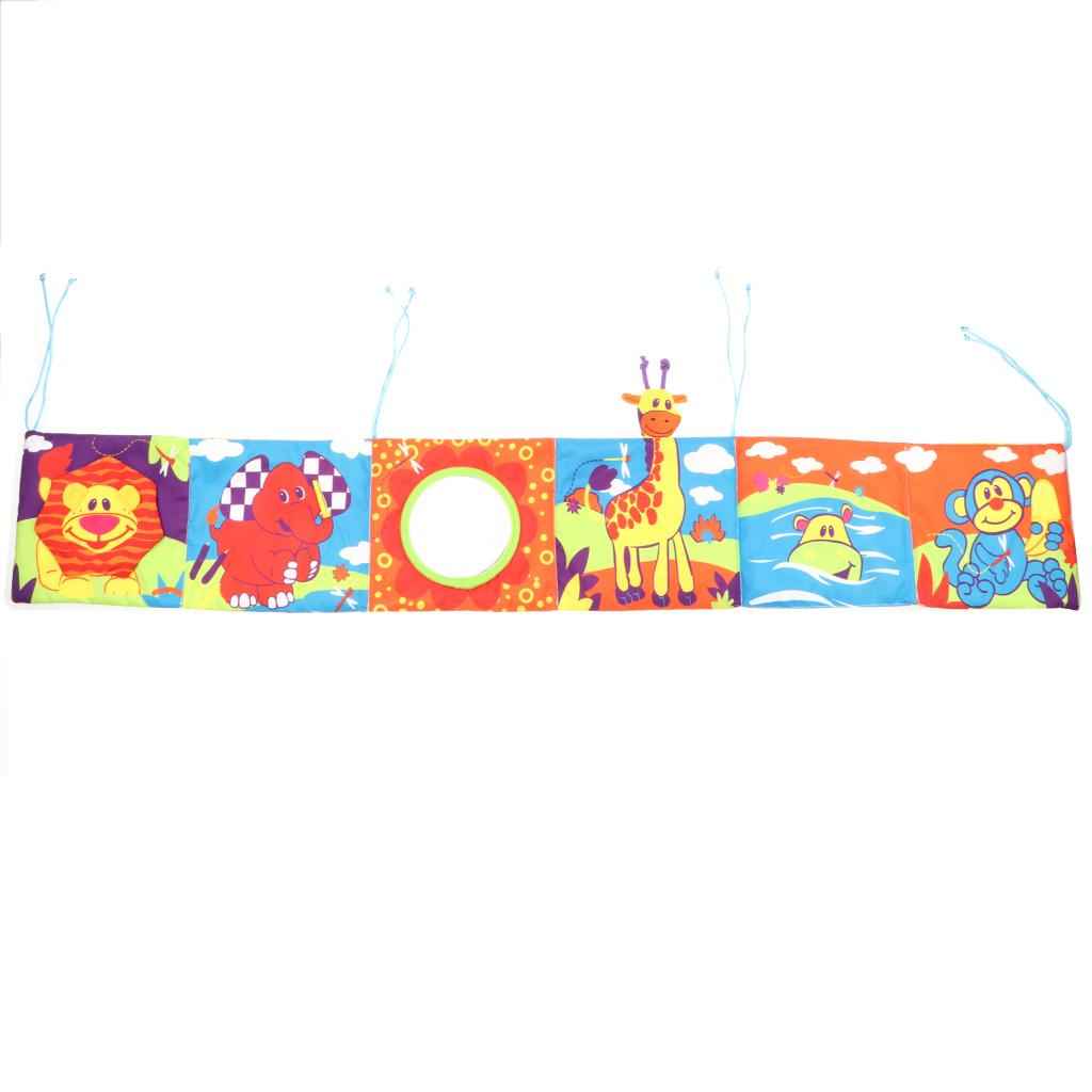 Baby Crib Cloth Book Animal Puzzle Toys Elephant/Lion/Giraffe/Monkey for Kids Infants Educational Development - Rattle Crib Bed Gallery Bumper Pad