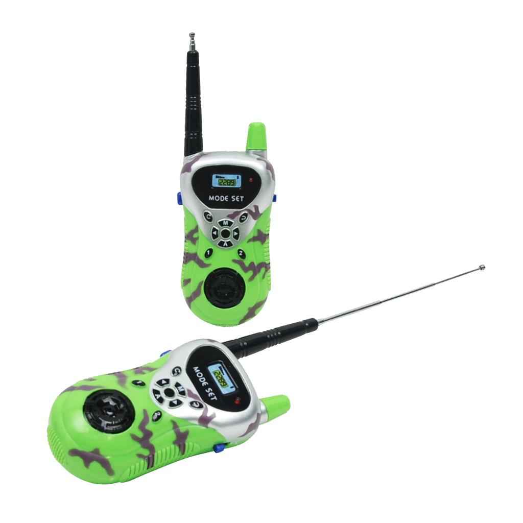 2x Green Color Electronic Walkie Talkie, Kids Outdoor Communication Toy, Two Way Radio