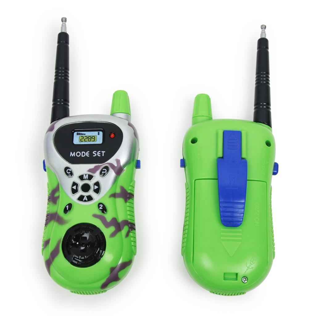 2x Green Color Electronic Walkie Talkie, Kids Outdoor Communication Toy, Two Way Radio