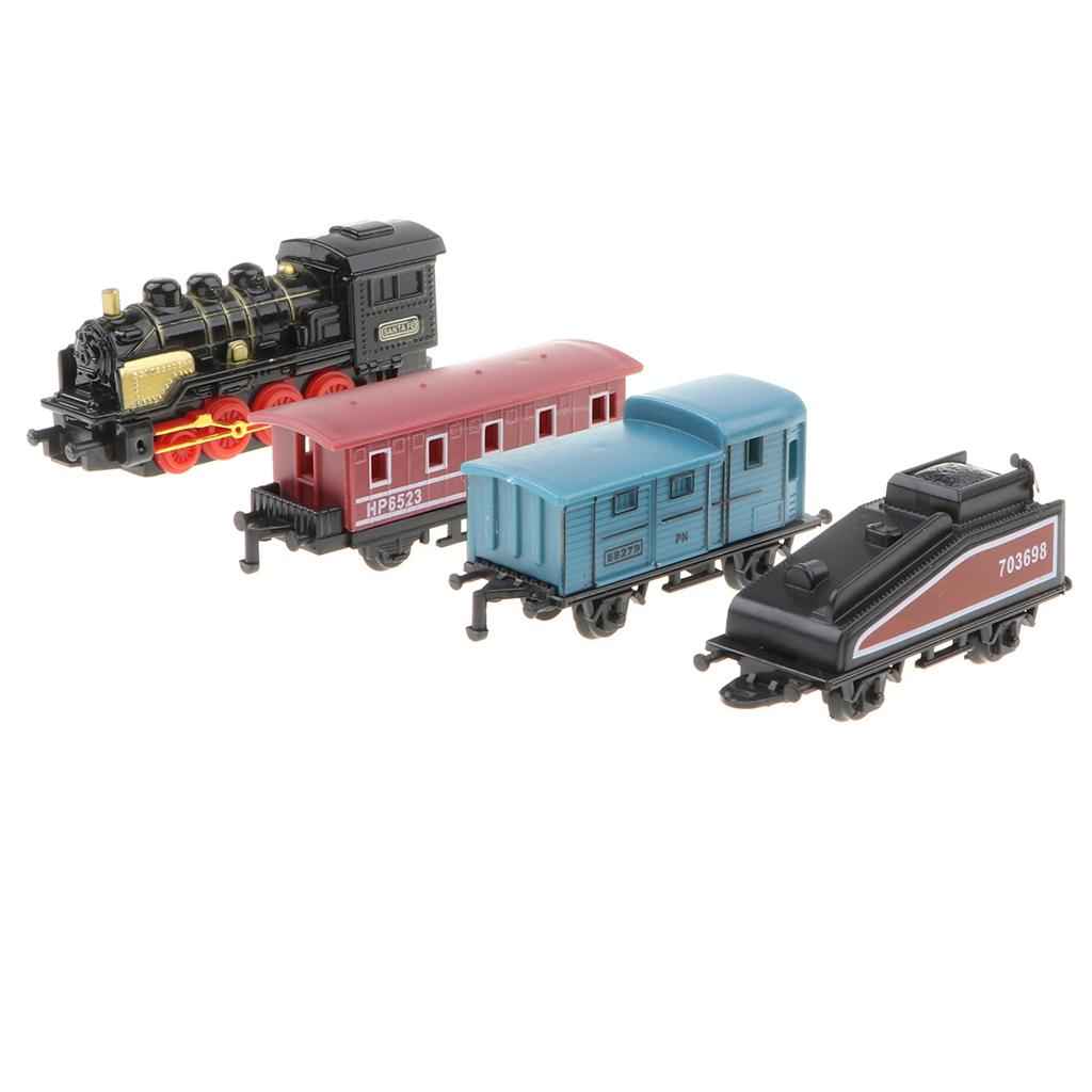 Black Mini Alloy Diecast Retro Steam Train Pull Back Car Toy Set for Kids Boys, Party Favors