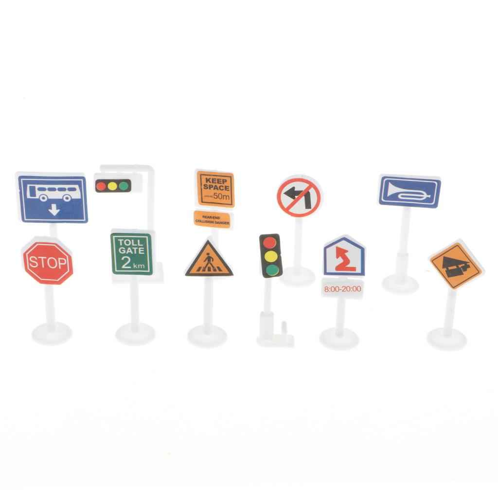 28 Sets of English Road Signs Traffic Signs Playset Pretend Play Toys