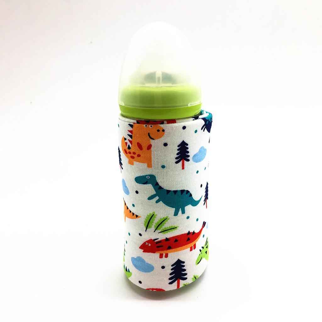 USB Baby's Feeding Bottle Warmer Bag Heating Pouch Infant Milk Heater Sleeve Dinosaurs