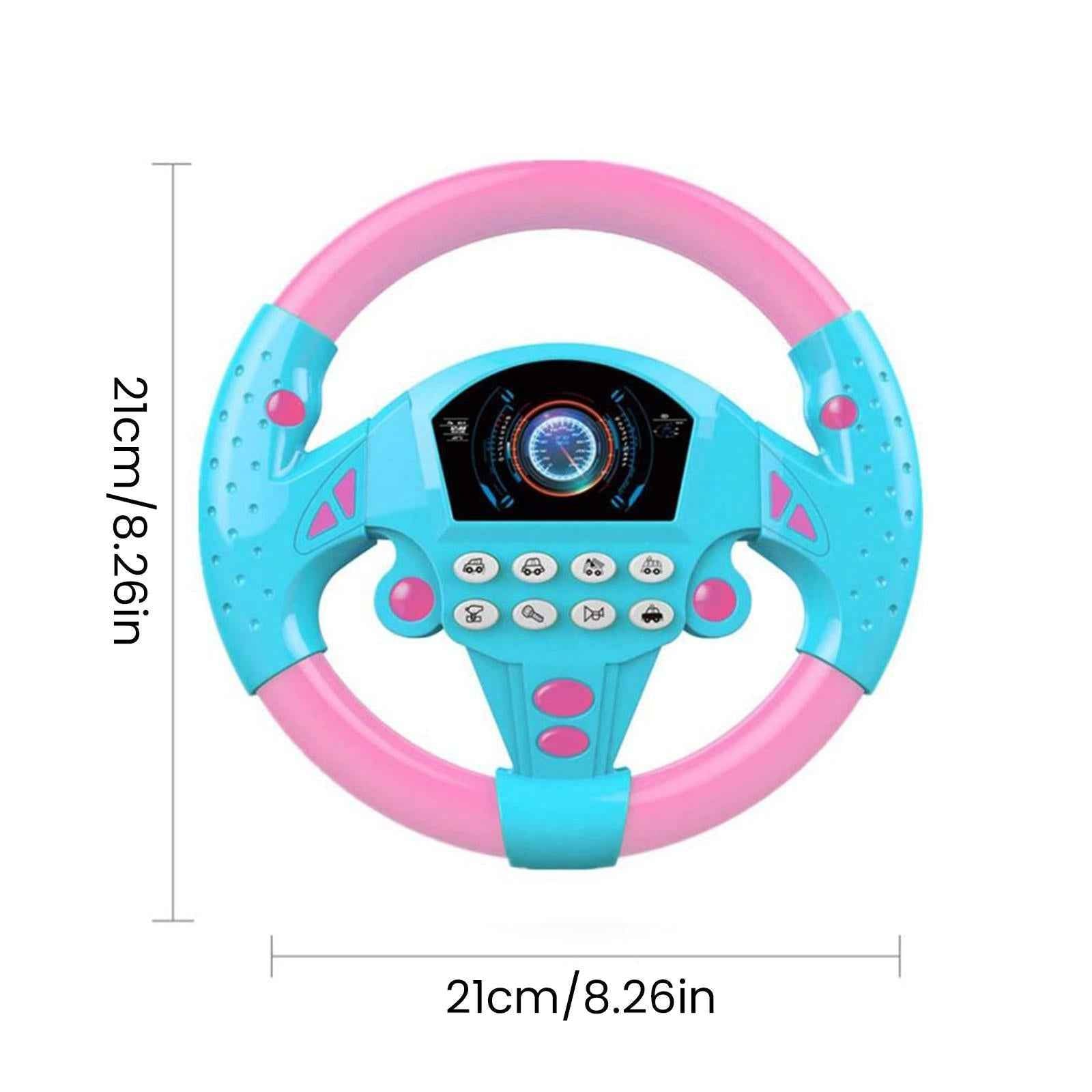 Simulated Steering Wheel Toy Pretend Adventure Toy for Kids Pink