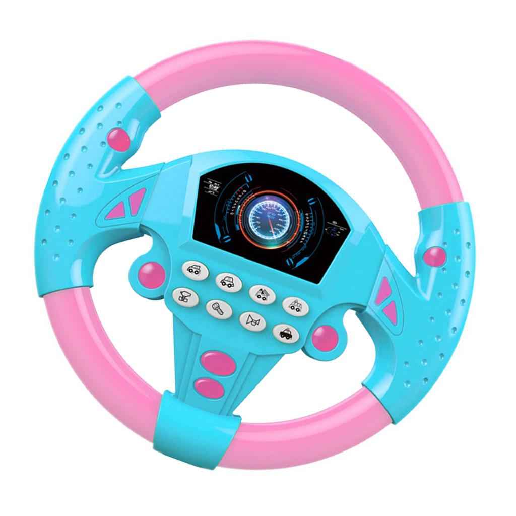 Simulated Steering Wheel Toy Pretend Adventure Toy for Kids Pink