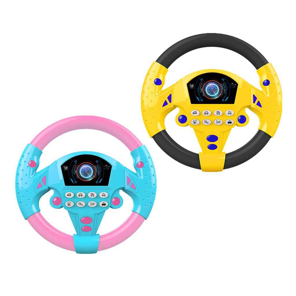 Simulated Steering Wheel Toy Pretend Adventure Toy for Kids Pink