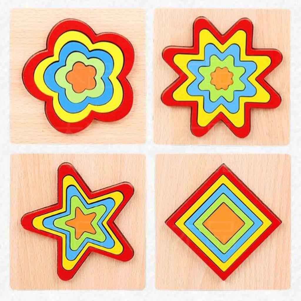 Geometric Jigsaw Puzzle Kids Preschool Educational Toy Gift Oval