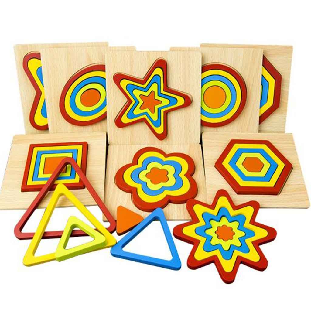 Geometric Jigsaw Puzzle Kids Preschool Educational Toy Gift Oval