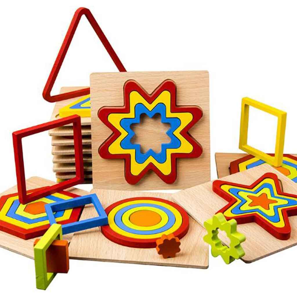 Geometric Jigsaw Puzzle Kids Preschool Educational Toy Gift Oval