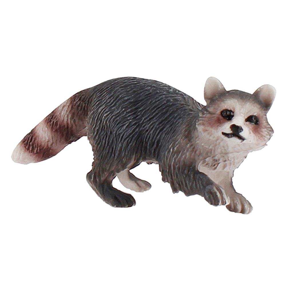 2xLifelike Jungle Animal Raccoon Figures Model Kids Toddlers Toys Party Favors Walking