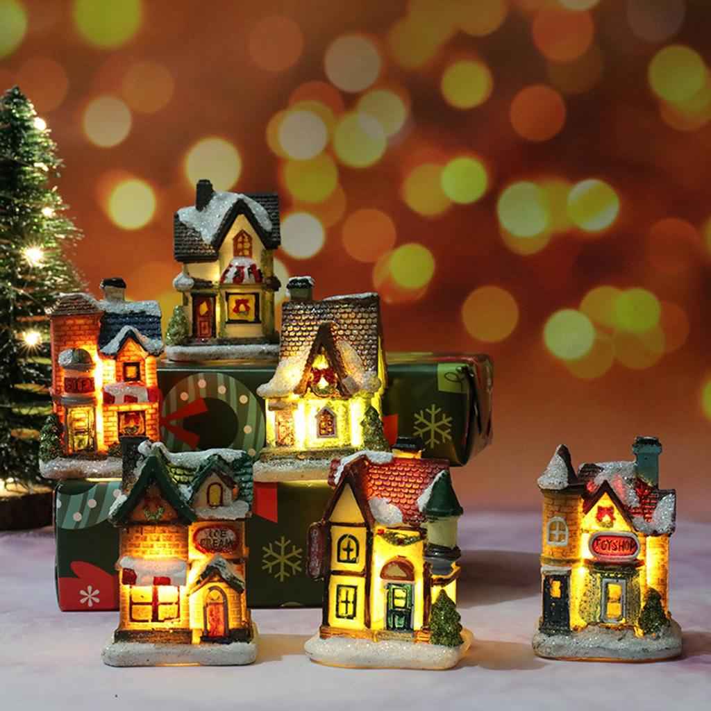 Light Up Christmas Decoration LED Miniature House Village Style 1