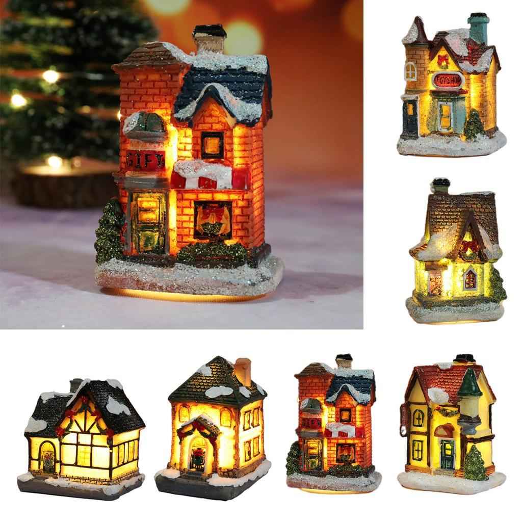 Light Up Christmas Decoration LED Miniature House Village Style 1