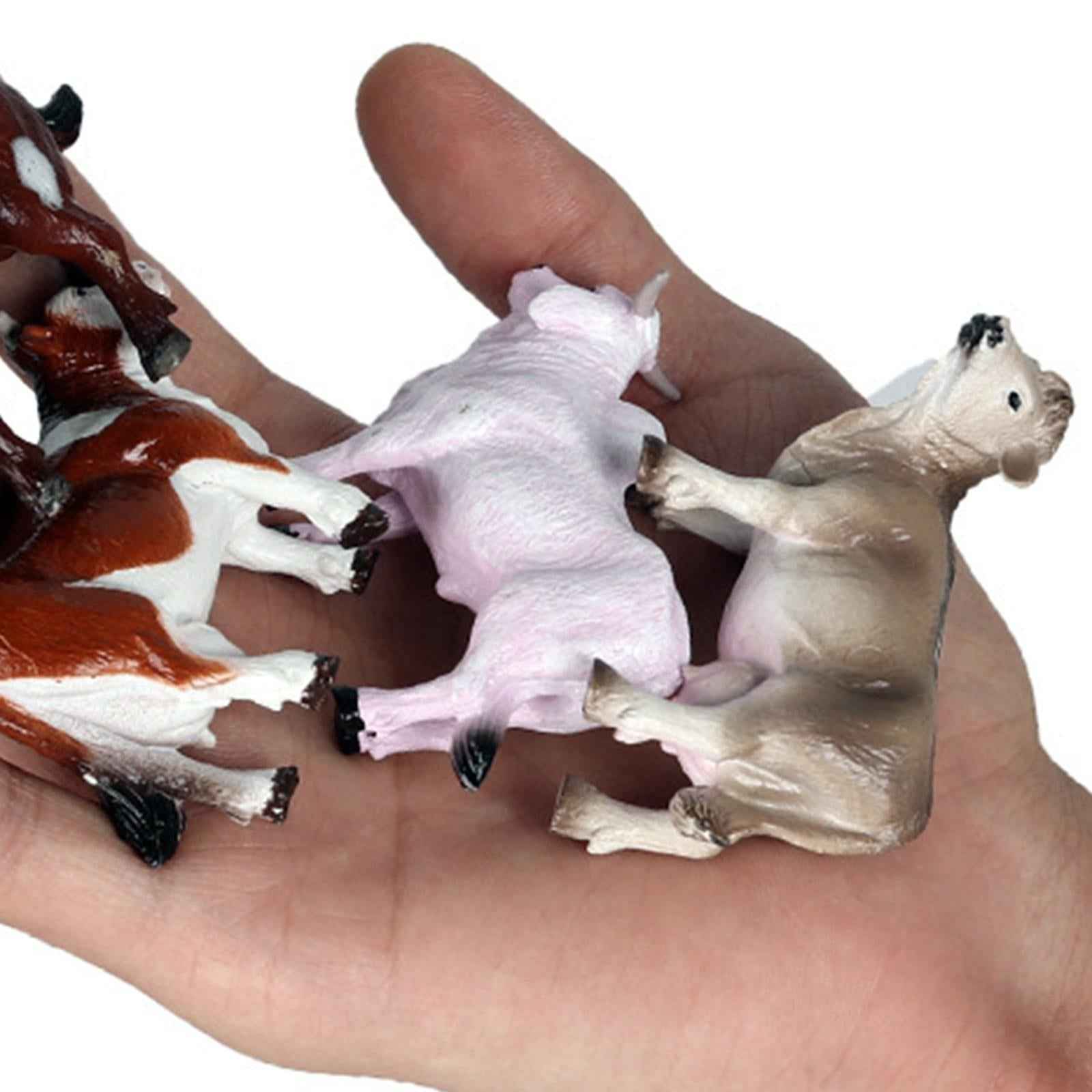4pcs Cattle Figurine Simulated Bull Realistic Animals Cow Educational Toy C