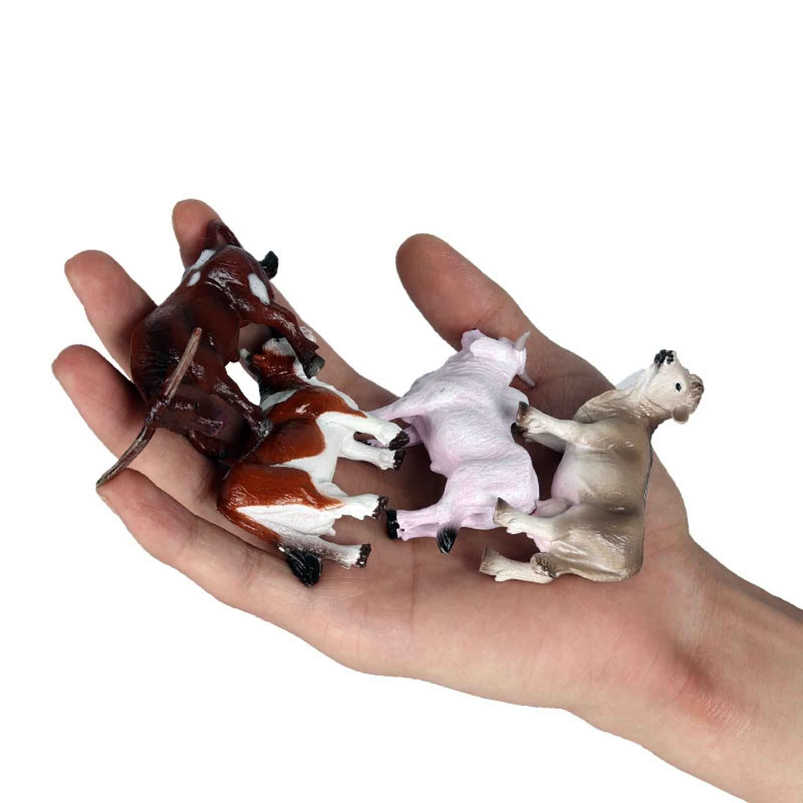 4pcs Cattle Figurine Simulated Bull Realistic Animals Cow Educational Toy C