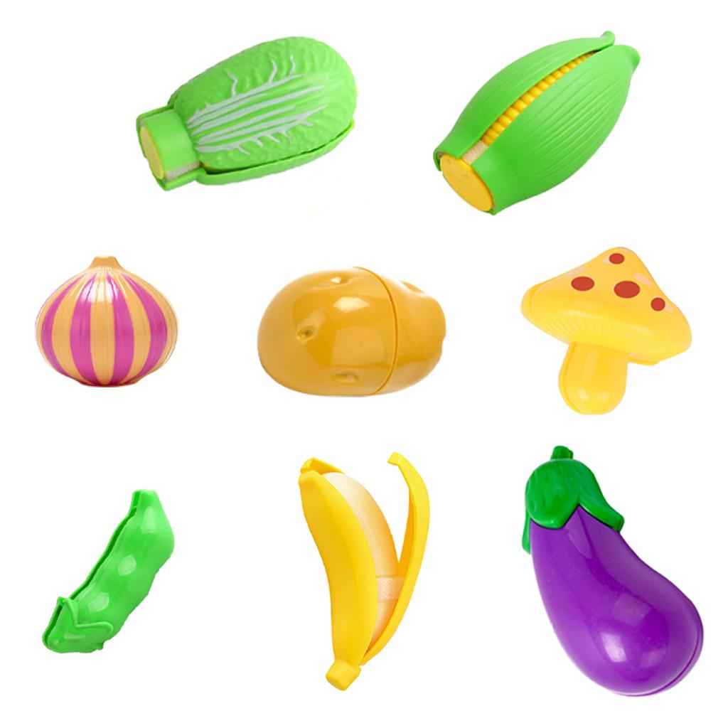 Kitchen Food Pretend Play Cutting Fruit / Vegetable Playset Style 1