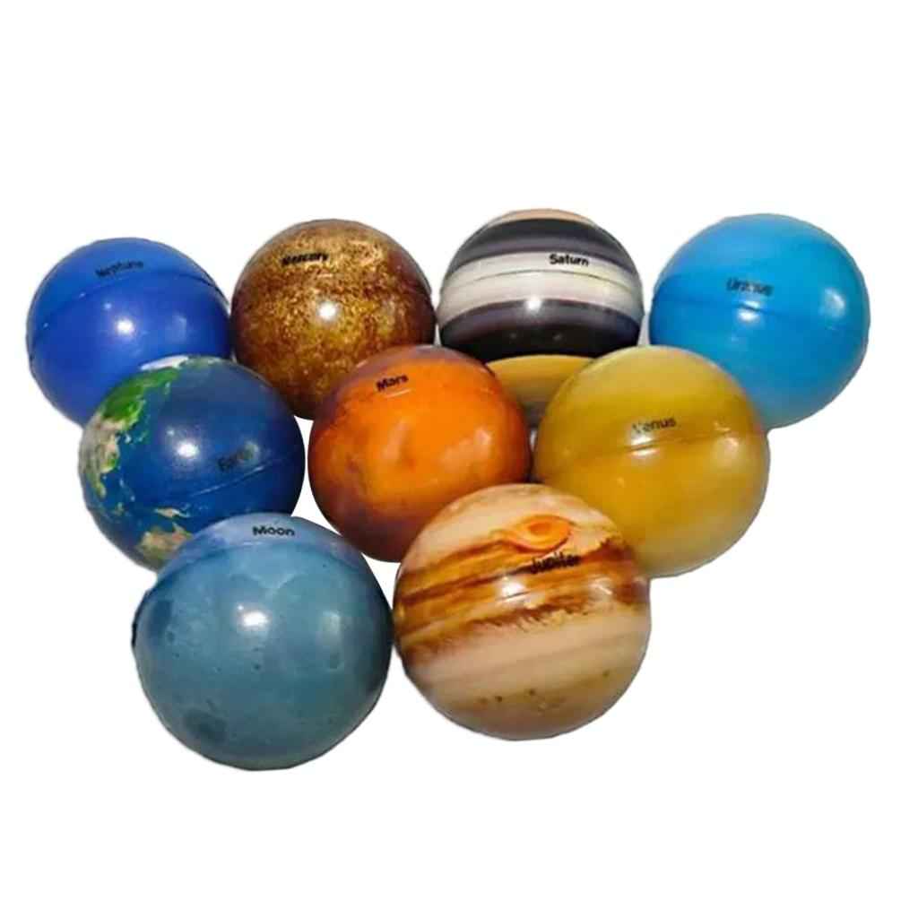 9Pcs Portable Colorful Early Education Soft Planet Bouncy Ball for Kids