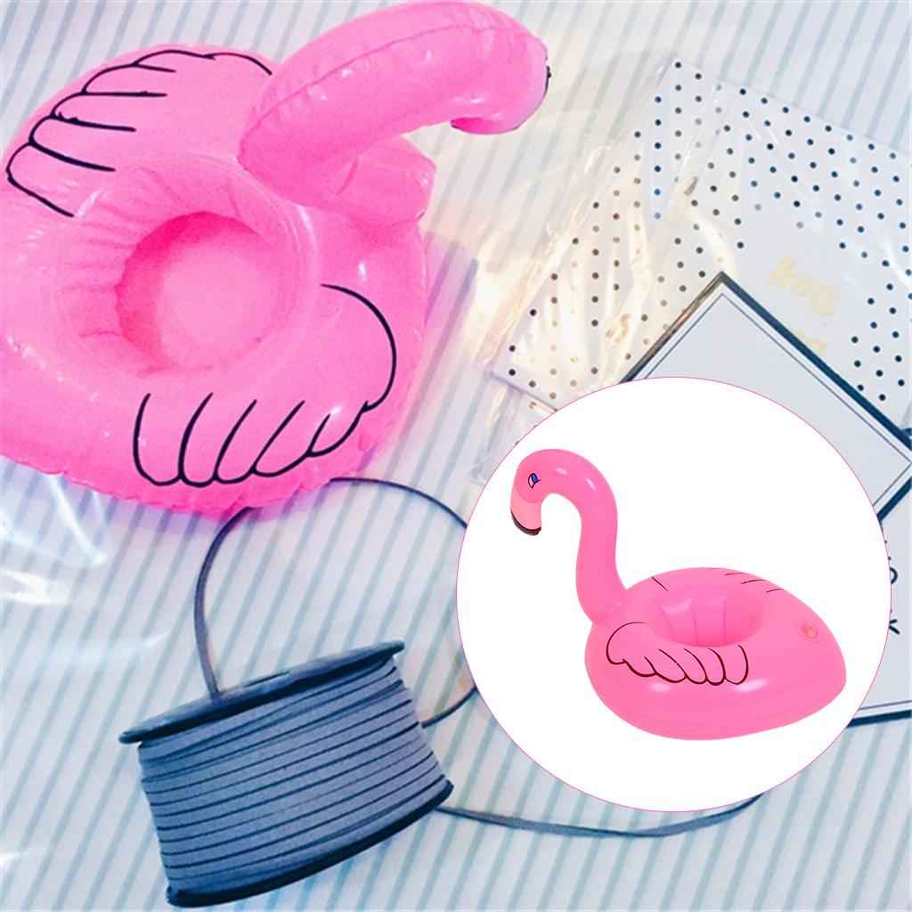Inflatable Floating Drink Can Cup Holder for Swimming Pool Beach Flamingo