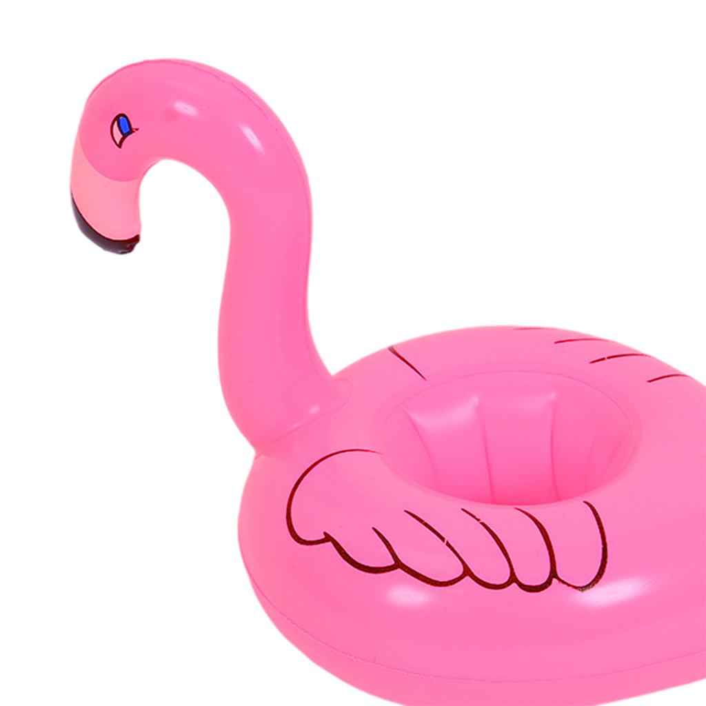 Inflatable Floating Drink Can Cup Holder for Swimming Pool Beach Flamingo