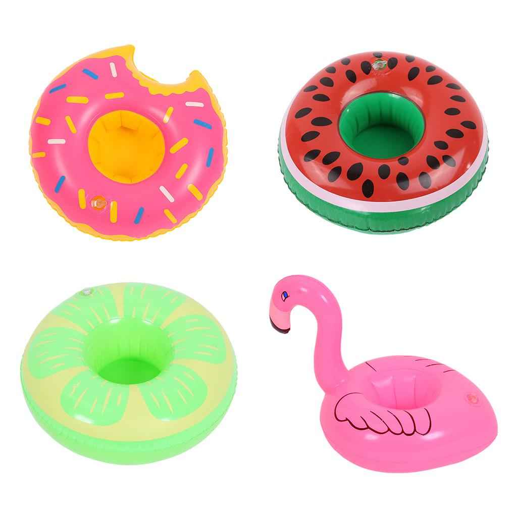 Inflatable Floating Drink Can Cup Holder for Swimming Pool Beach Flamingo