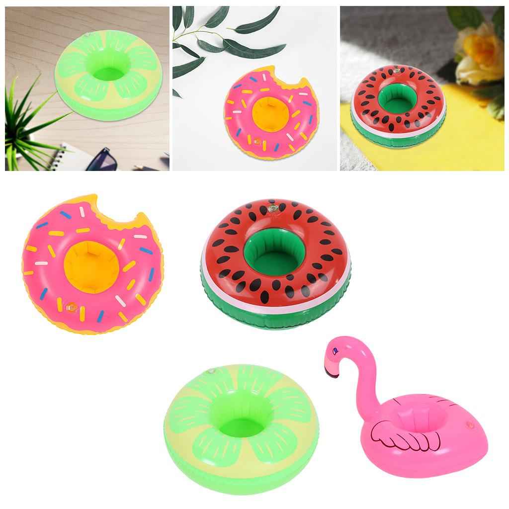 Inflatable Floating Drink Can Cup Holder for Swimming Pool Beach Flamingo