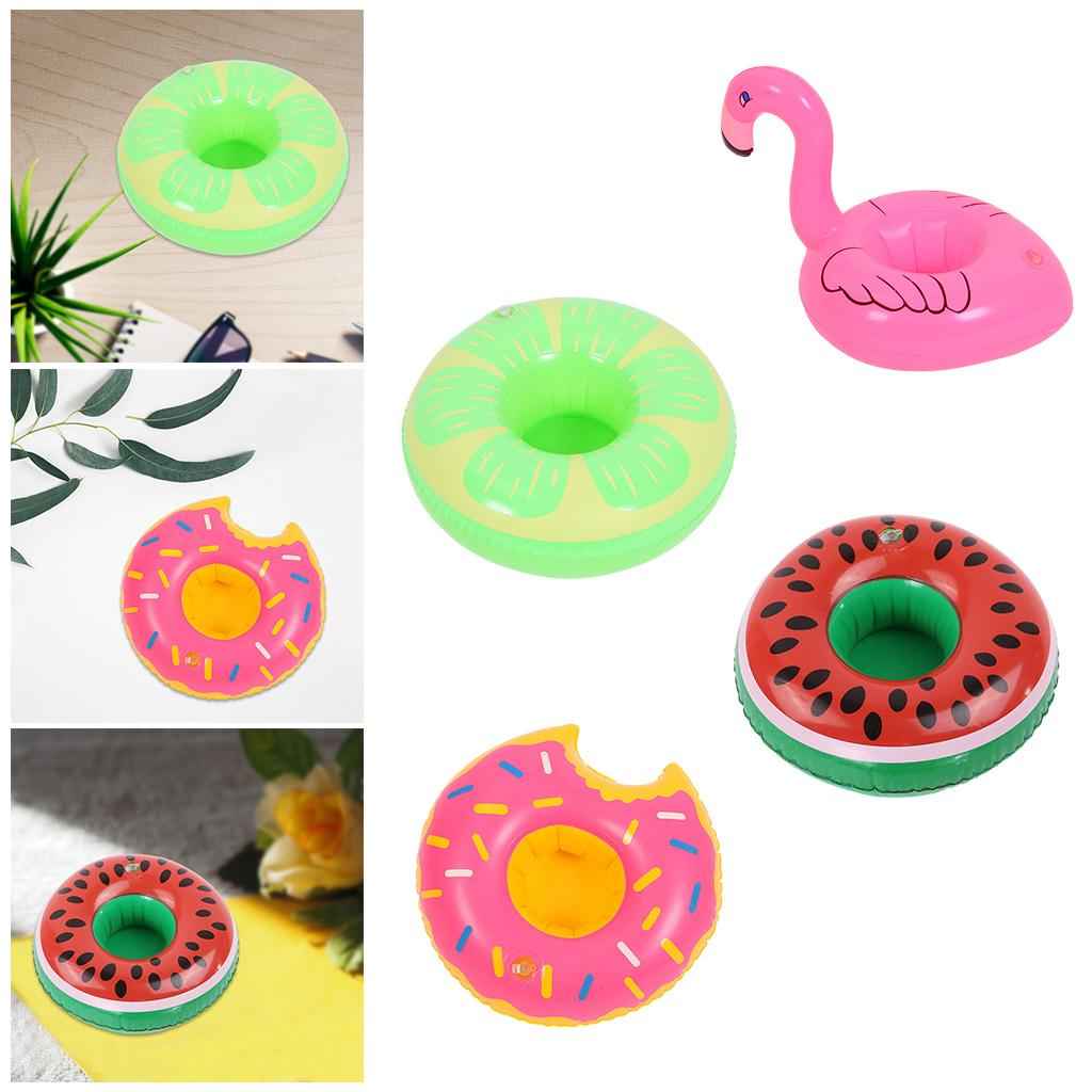 Inflatable Floating Drink Can Cup Holder for Swimming Pool Beach Flamingo