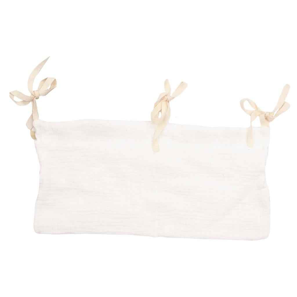 Multipurpose Baby Nursery Organizer Hanging for Diapers Wipes 2 Pockets White