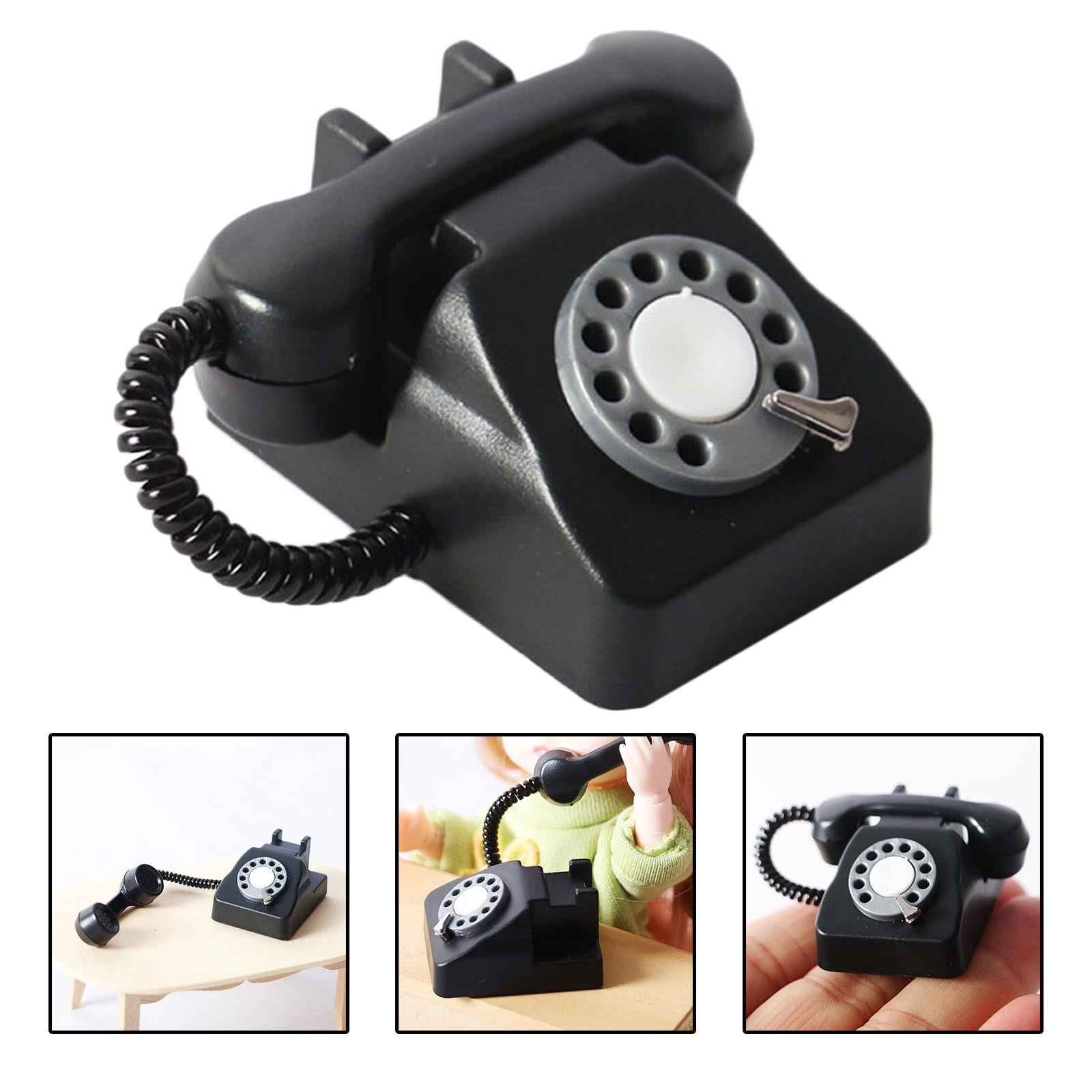 1/12 Scale Miniature Telephone Model Pretend Play for Doll House Decor
