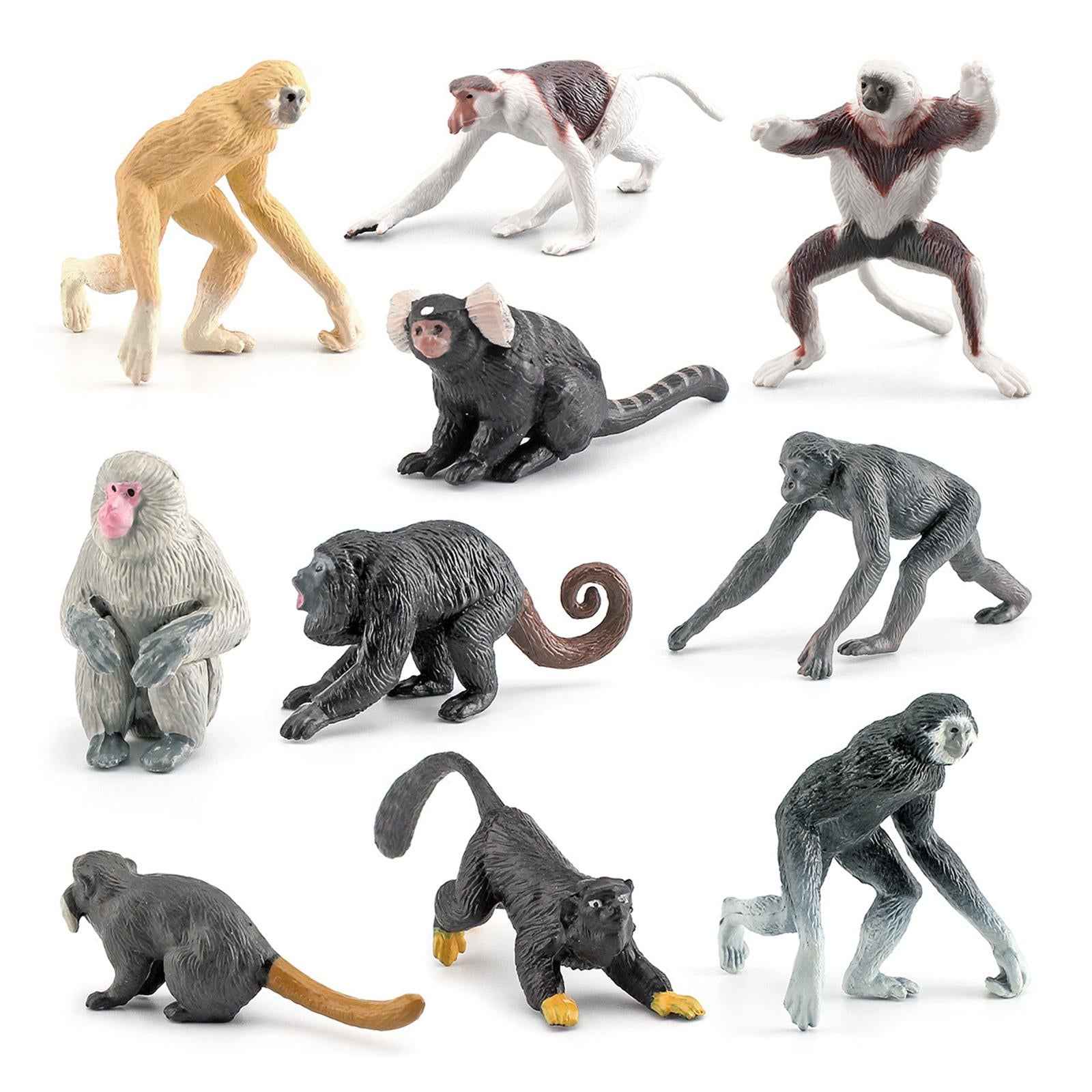 10x Simulation Mini Orangutan Monkey Figures Cake Topper Toy for Toddlers