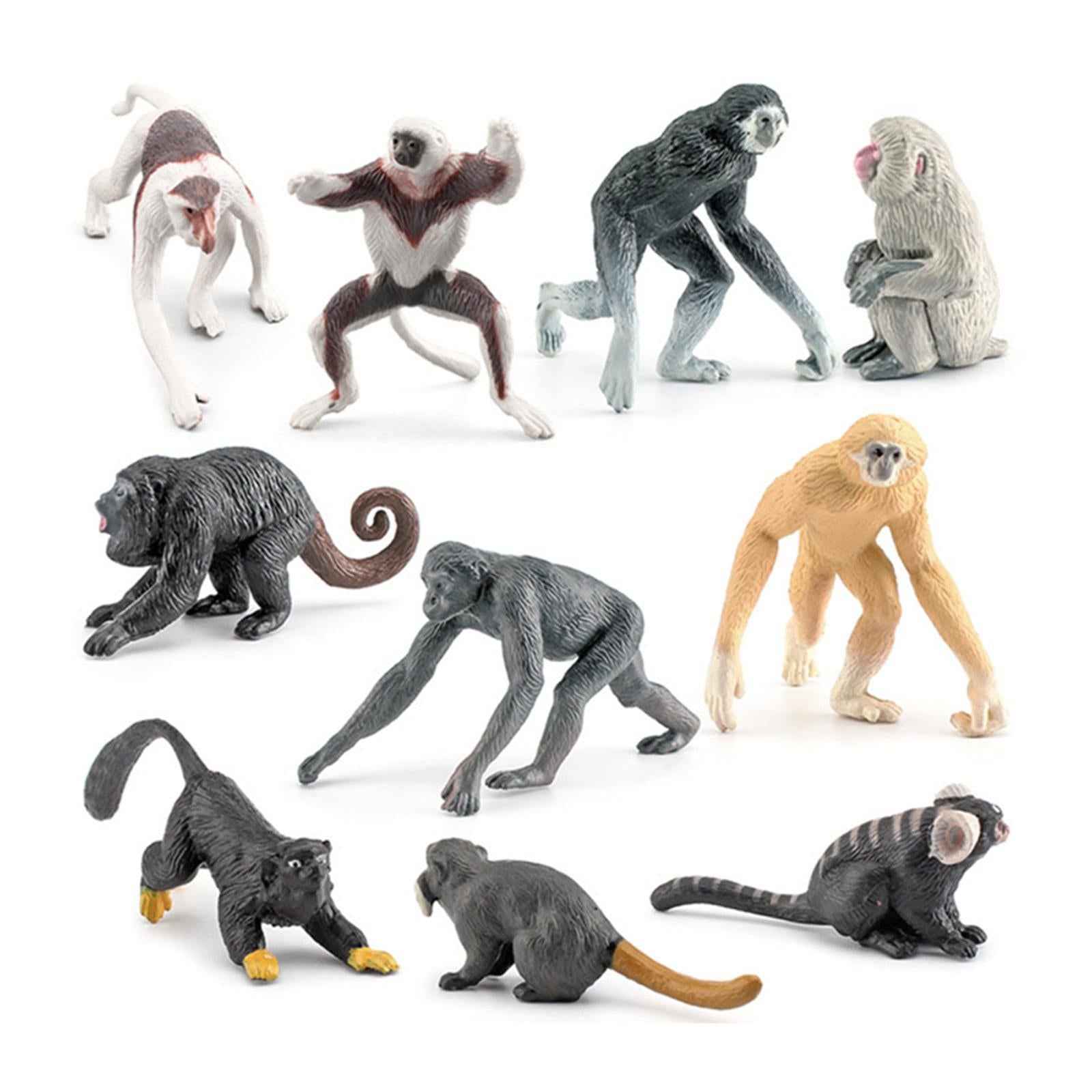 10x Simulation Mini Orangutan Monkey Figures Cake Topper Toy for Toddlers