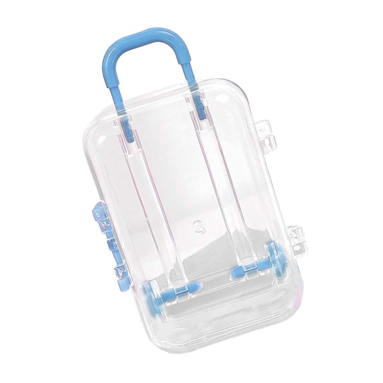 3xJewelry Organiser Suitcase Shape Portable Treasure Chest Box Keepsake Blue