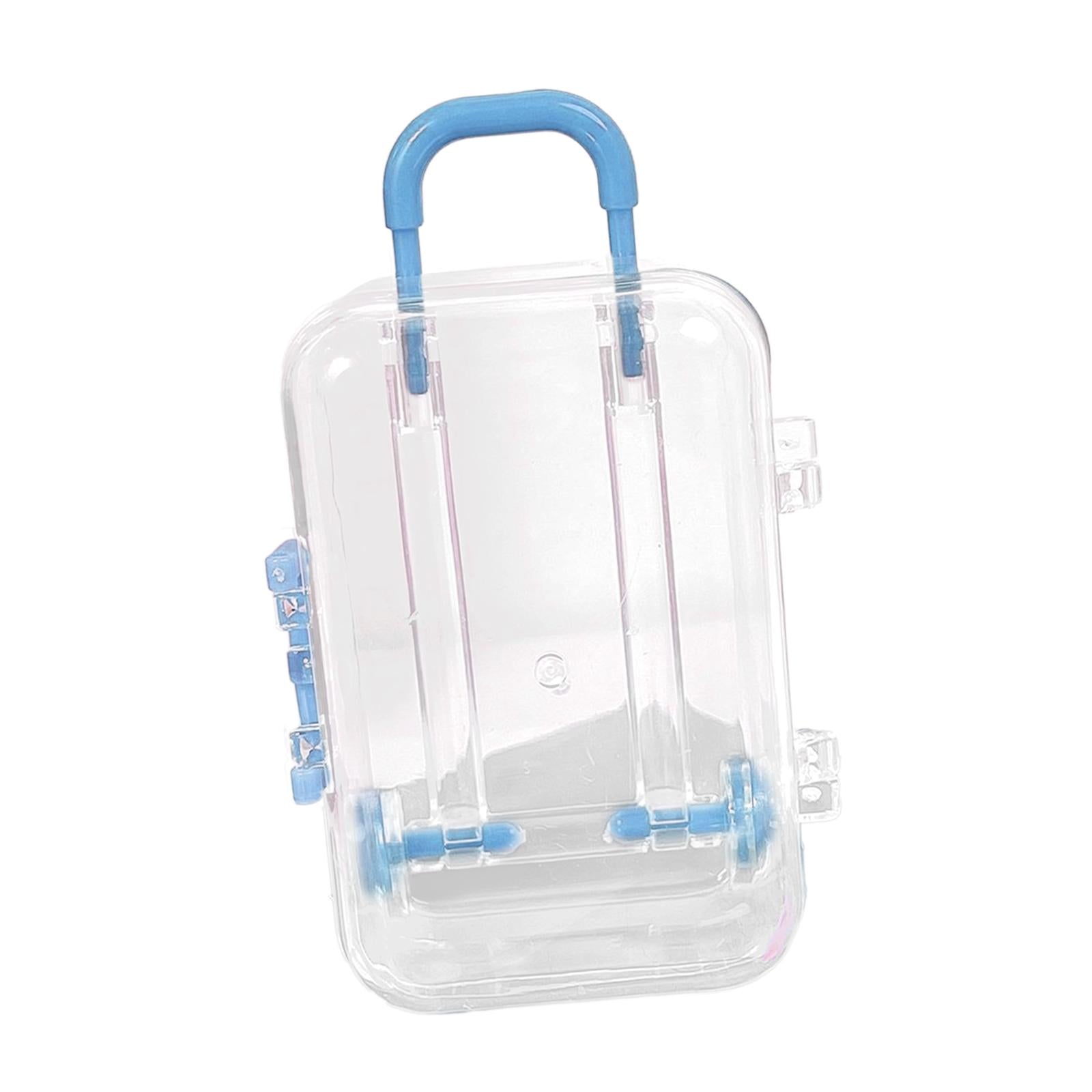 2xJewelry Organiser Suitcase Shape Portable Treasure Chest Box Keepsake Blue