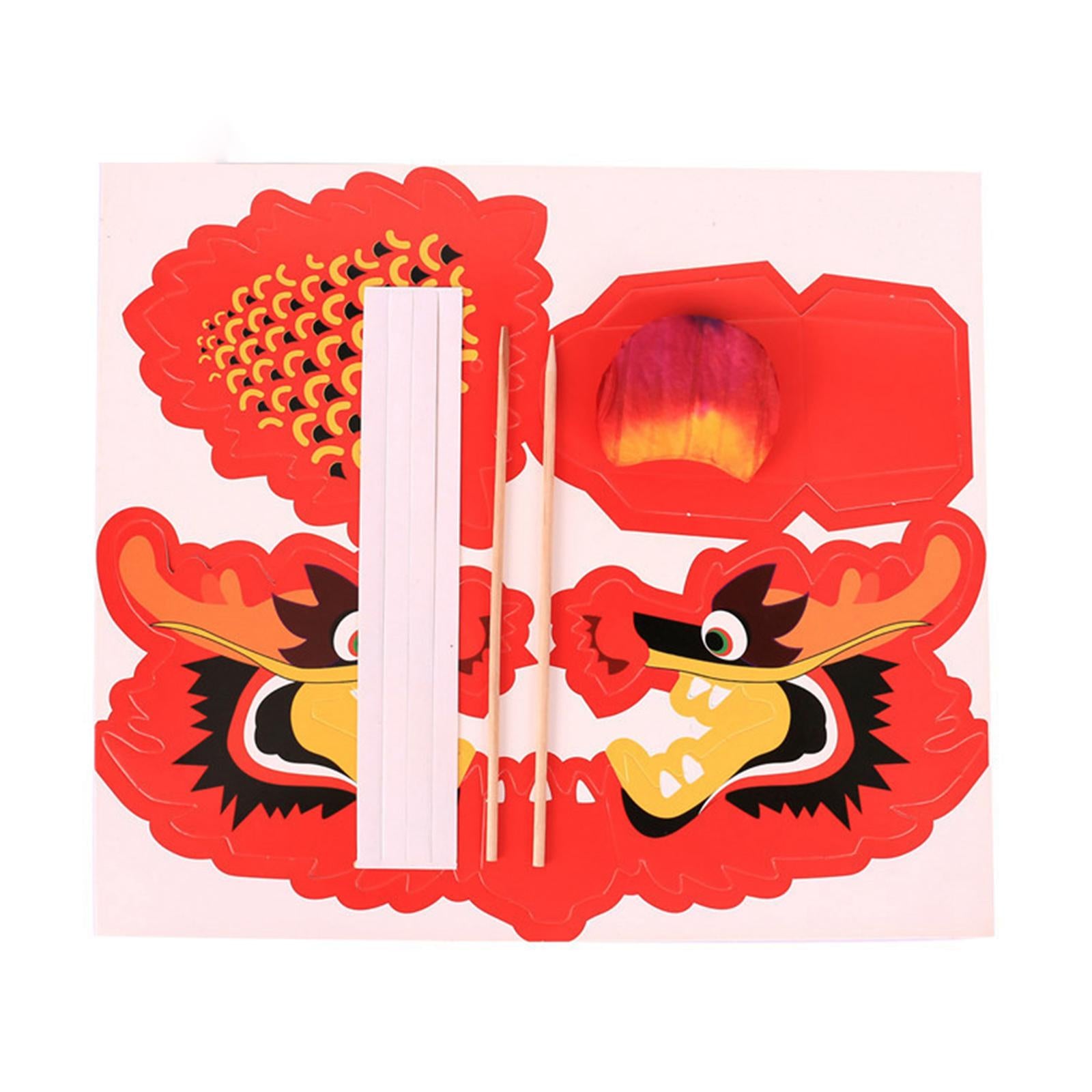 3x3D Chinese Paper Dragon Toys Hanging Handmade Crafts for Party New Year Kids