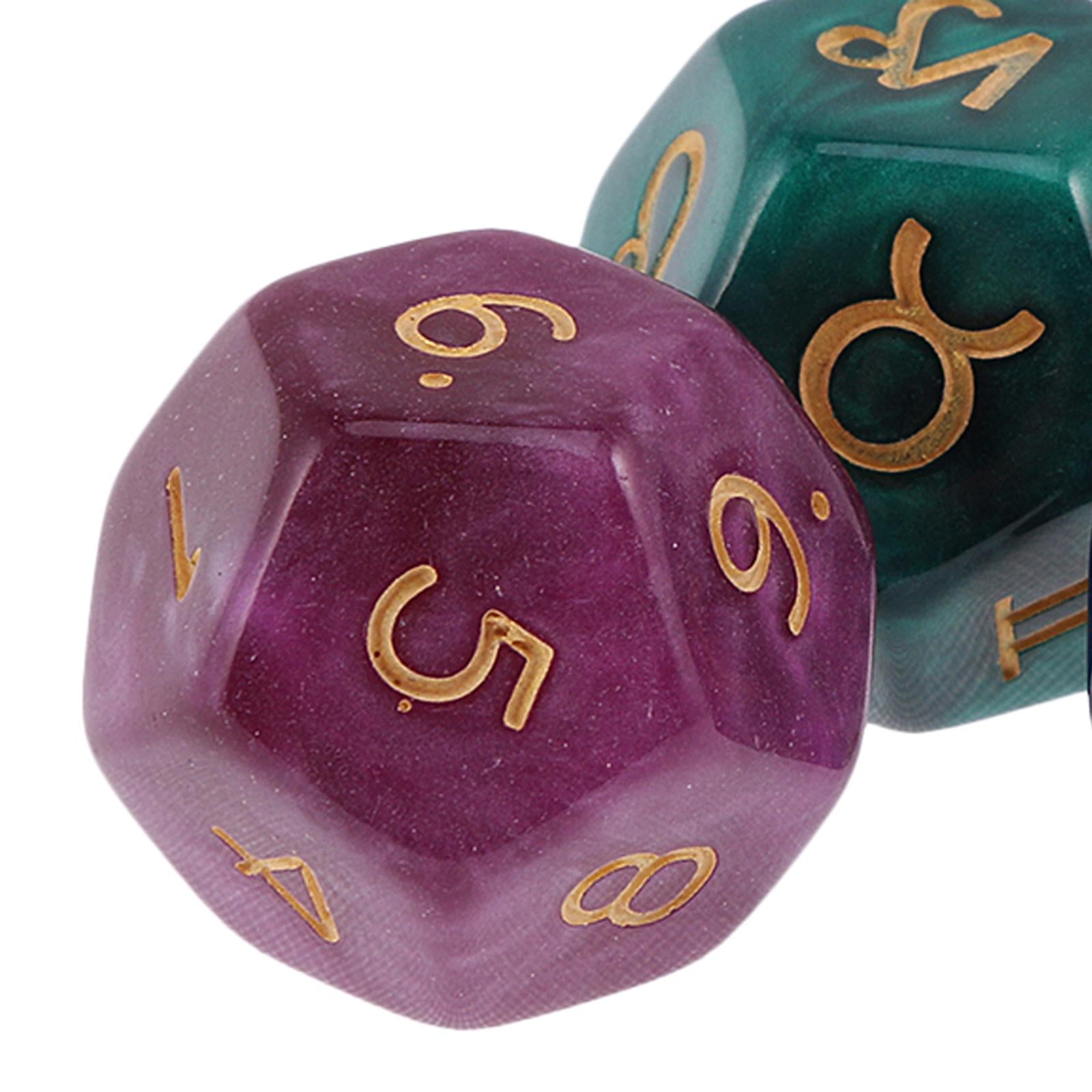4x3Pcs Acrylic Astrological Dice Constellation Dice for gifts Style C