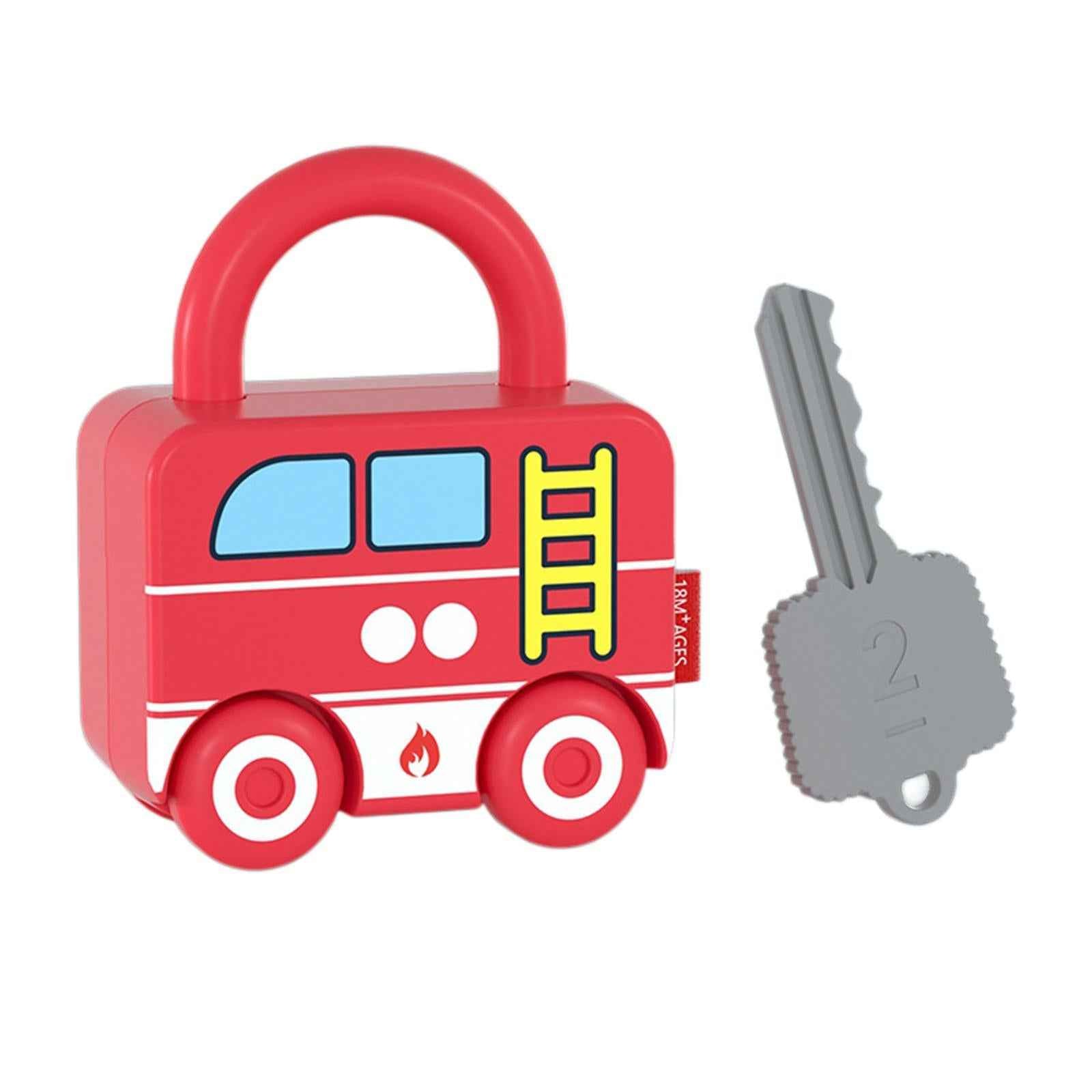 Lock and Key Car Toy Practical Skill Matching Toys for Preschool Children Fire Truck