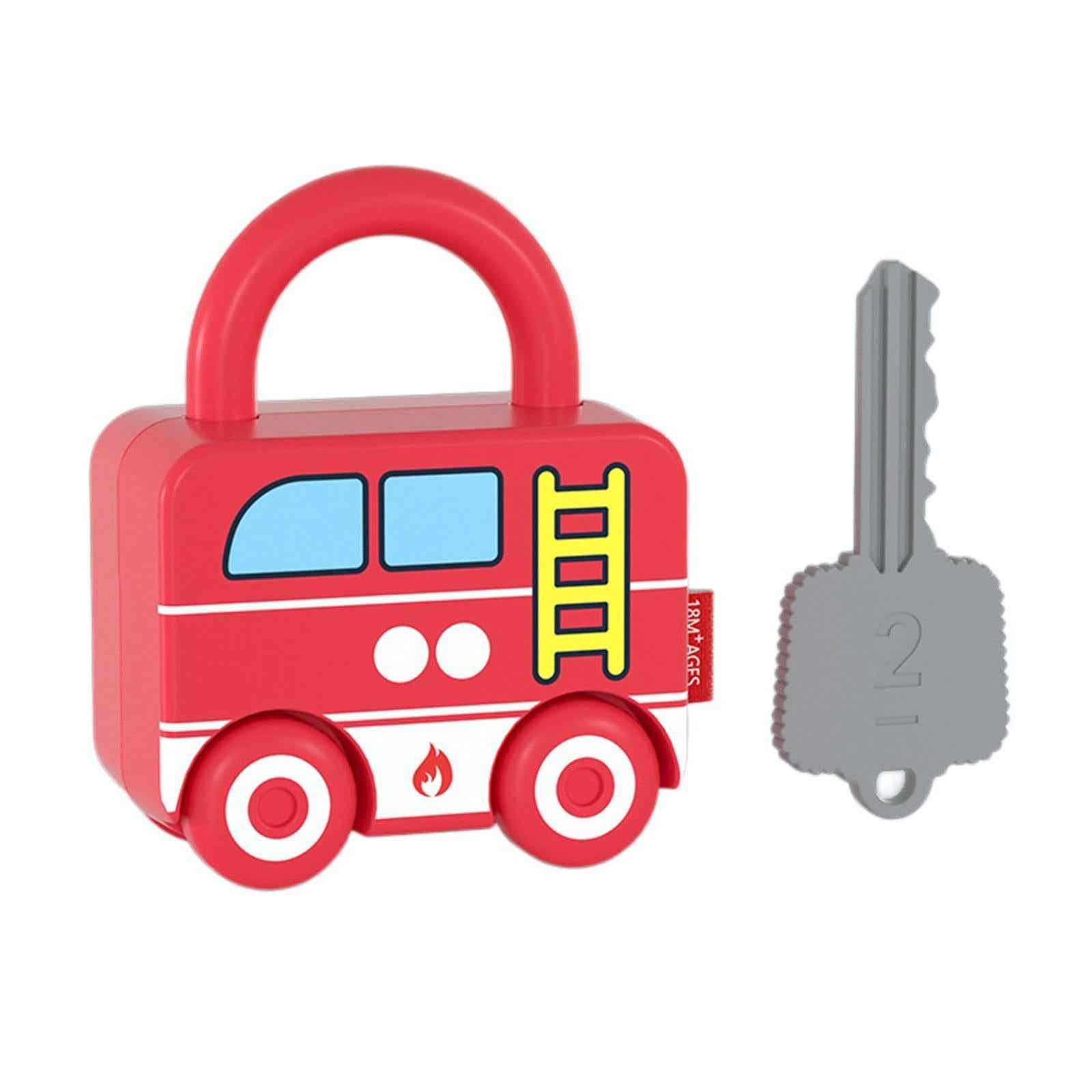 Lock and Key Car Toy Practical Skill Matching Toys for Preschool Children Fire Truck
