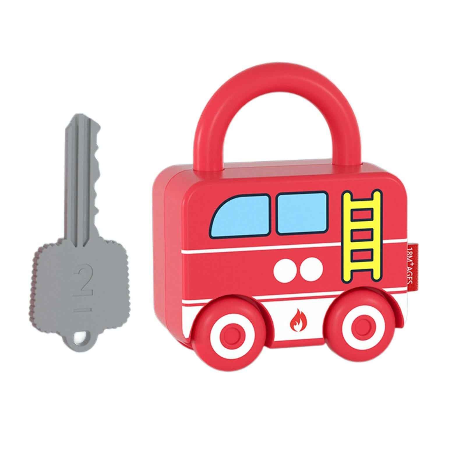Lock and Key Car Toy Practical Skill Matching Toys for Preschool Children Fire Truck