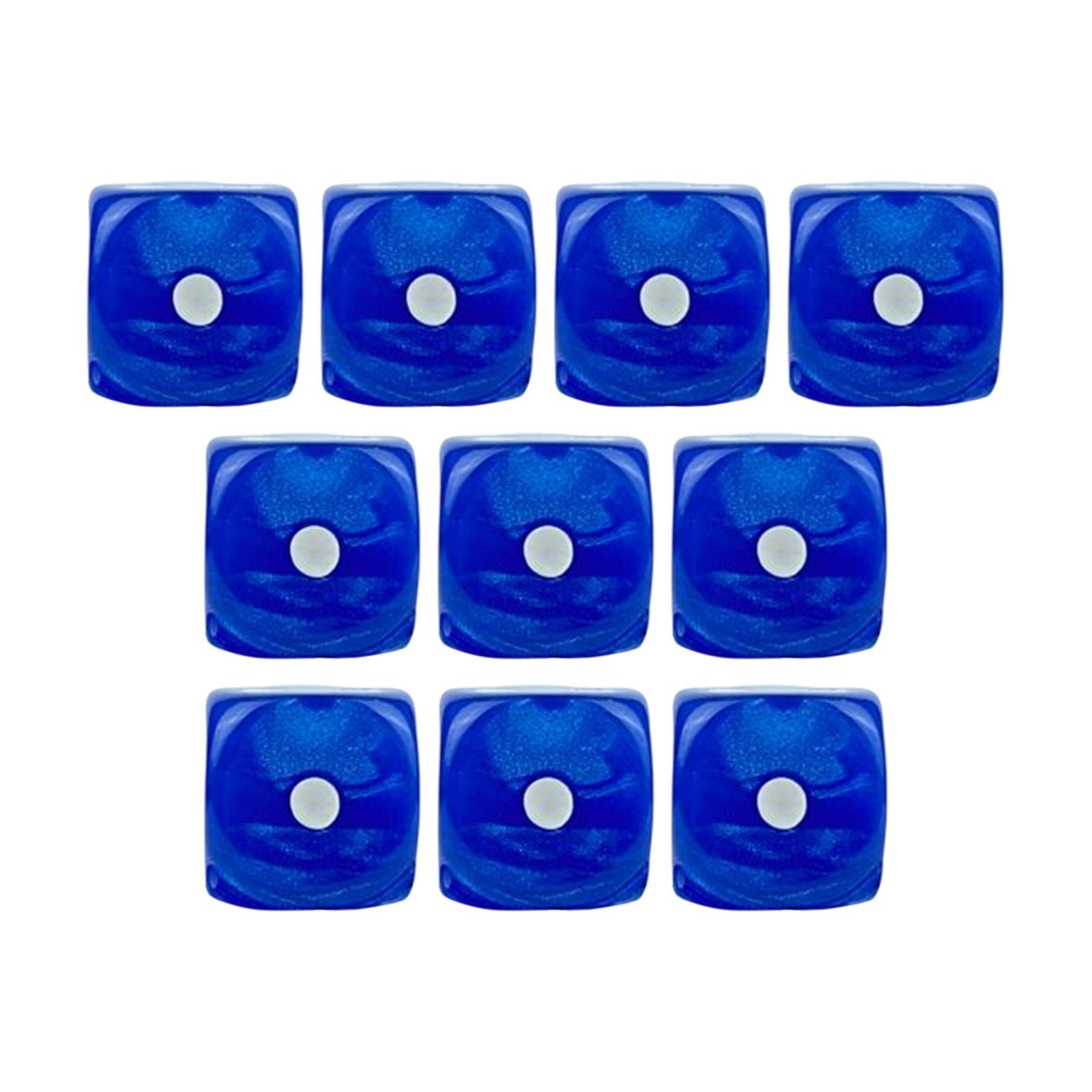 4x10x 6 Sided Dices Set Playing Dices Game Dices for KTV Role Playing Game Blue