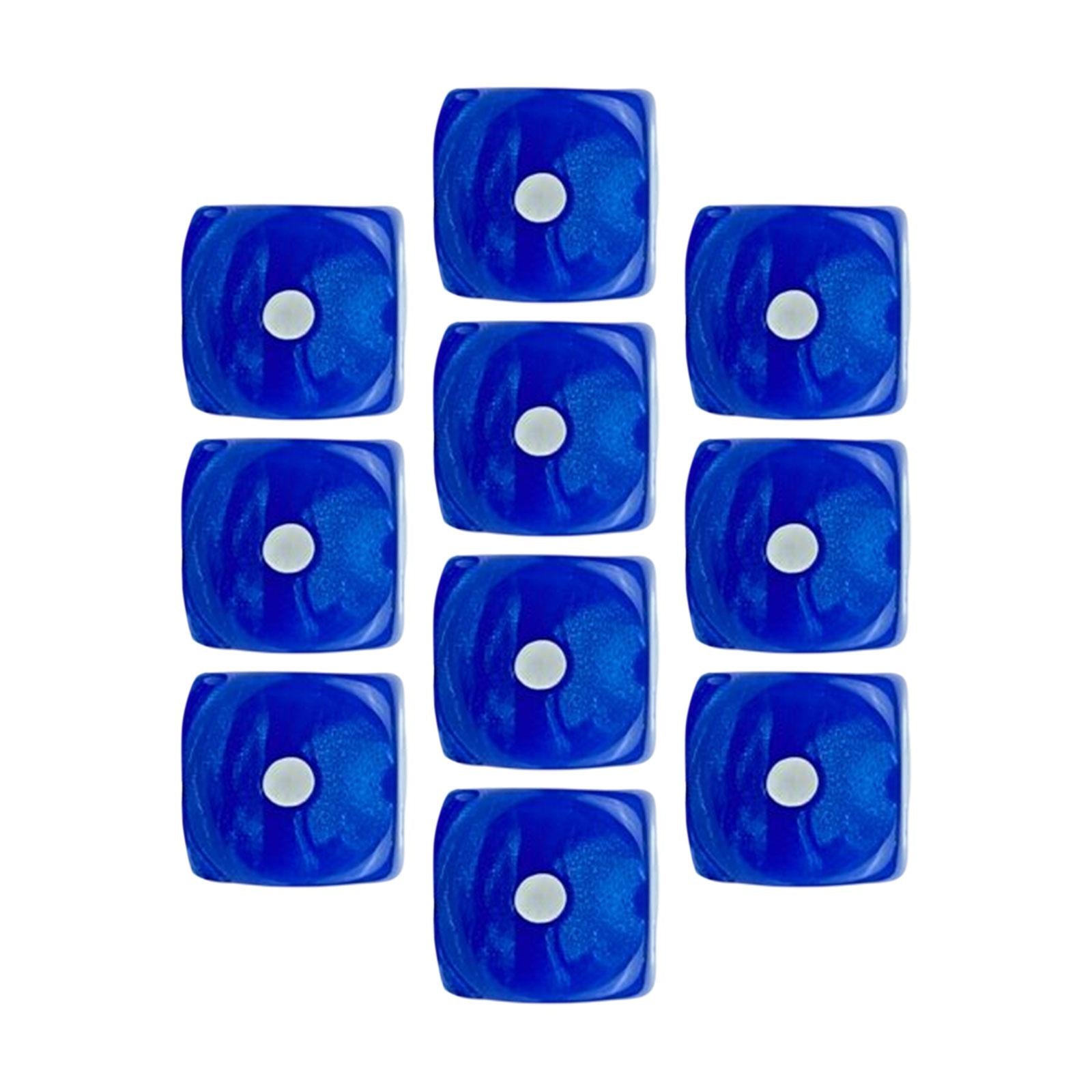 2x10x 6 Sided Dices Set Playing Dices Game Dices for KTV Role Playing Game Blue