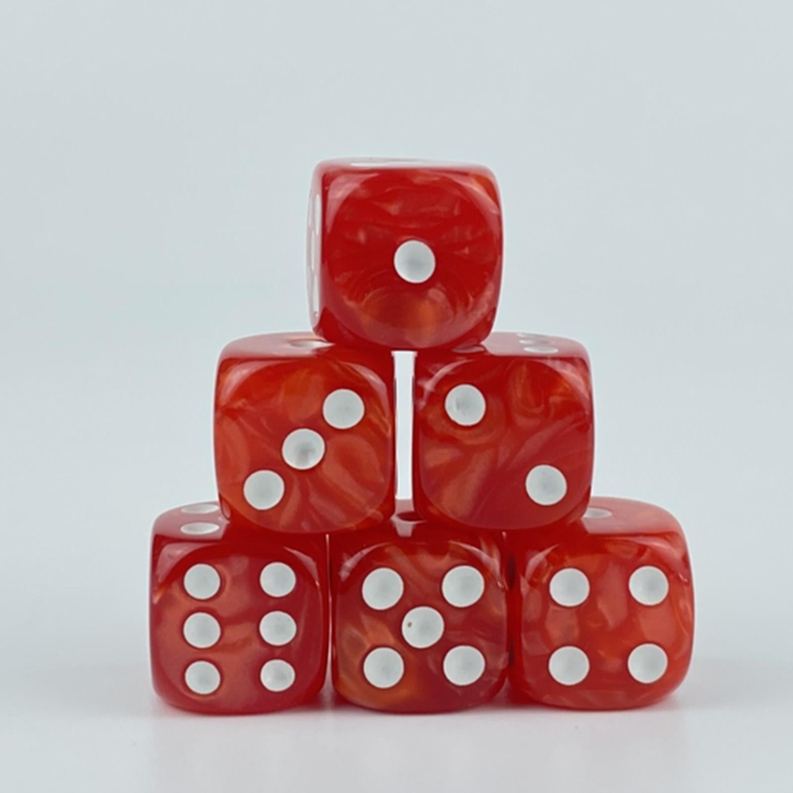 2x10x 6 Sided Dices Set Playing Dices Game Dices for KTV Role Playing Game Red