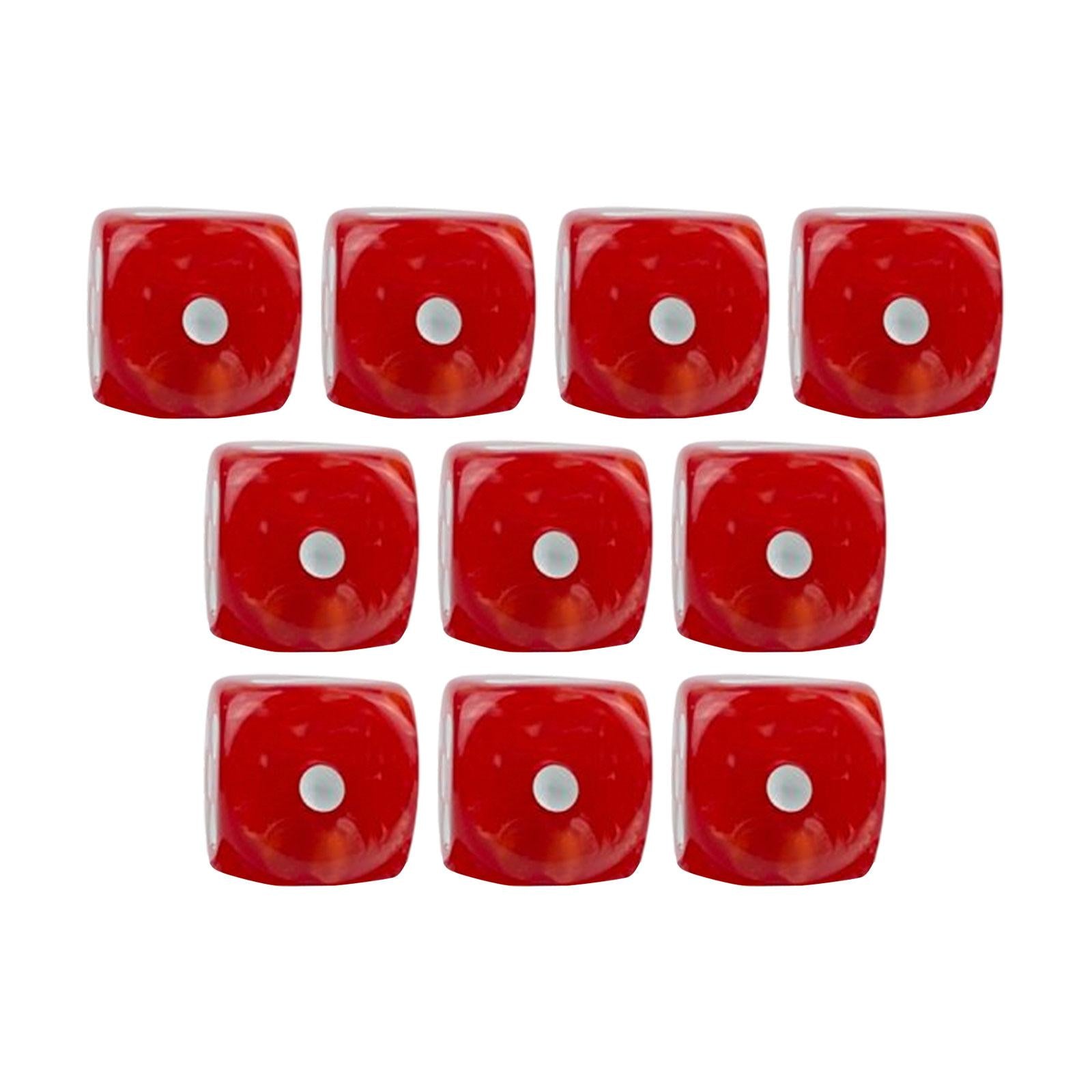 3x10x 6 Sided Dices Set Playing Dices Game Dices for KTV Role Playing Game Red