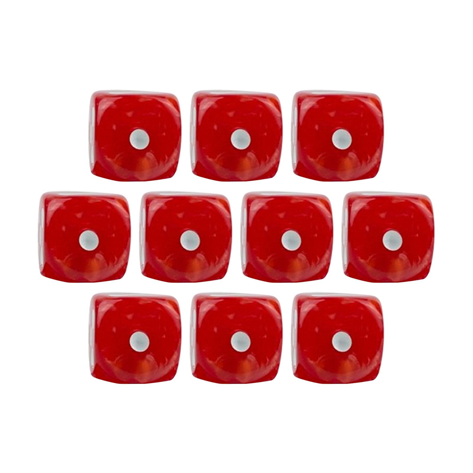 3x10x 6 Sided Dices Set Playing Dices Game Dices for KTV Role Playing Game Red