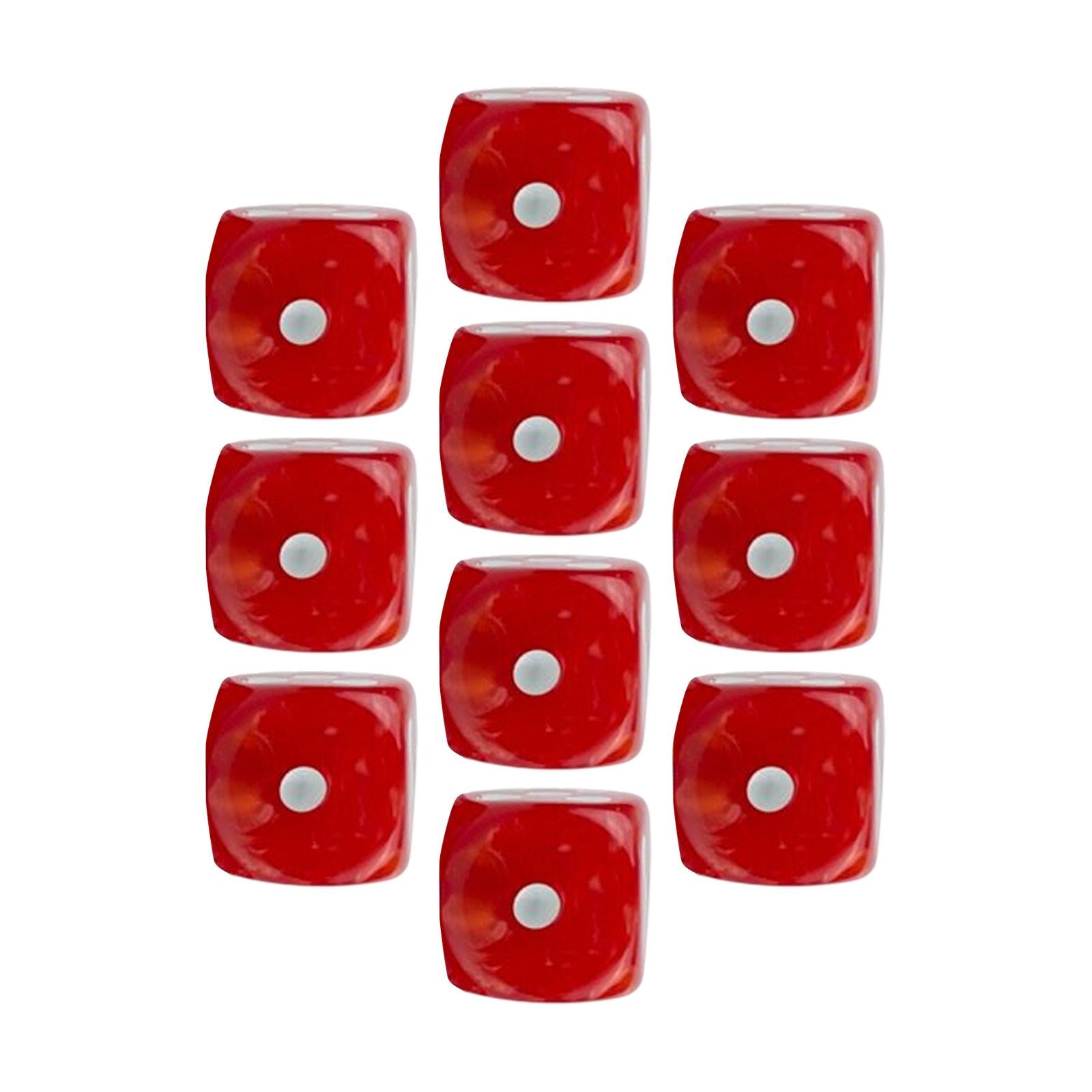 4x10x 6 Sided Dices Set Playing Dices Game Dices for KTV Role Playing Game Red