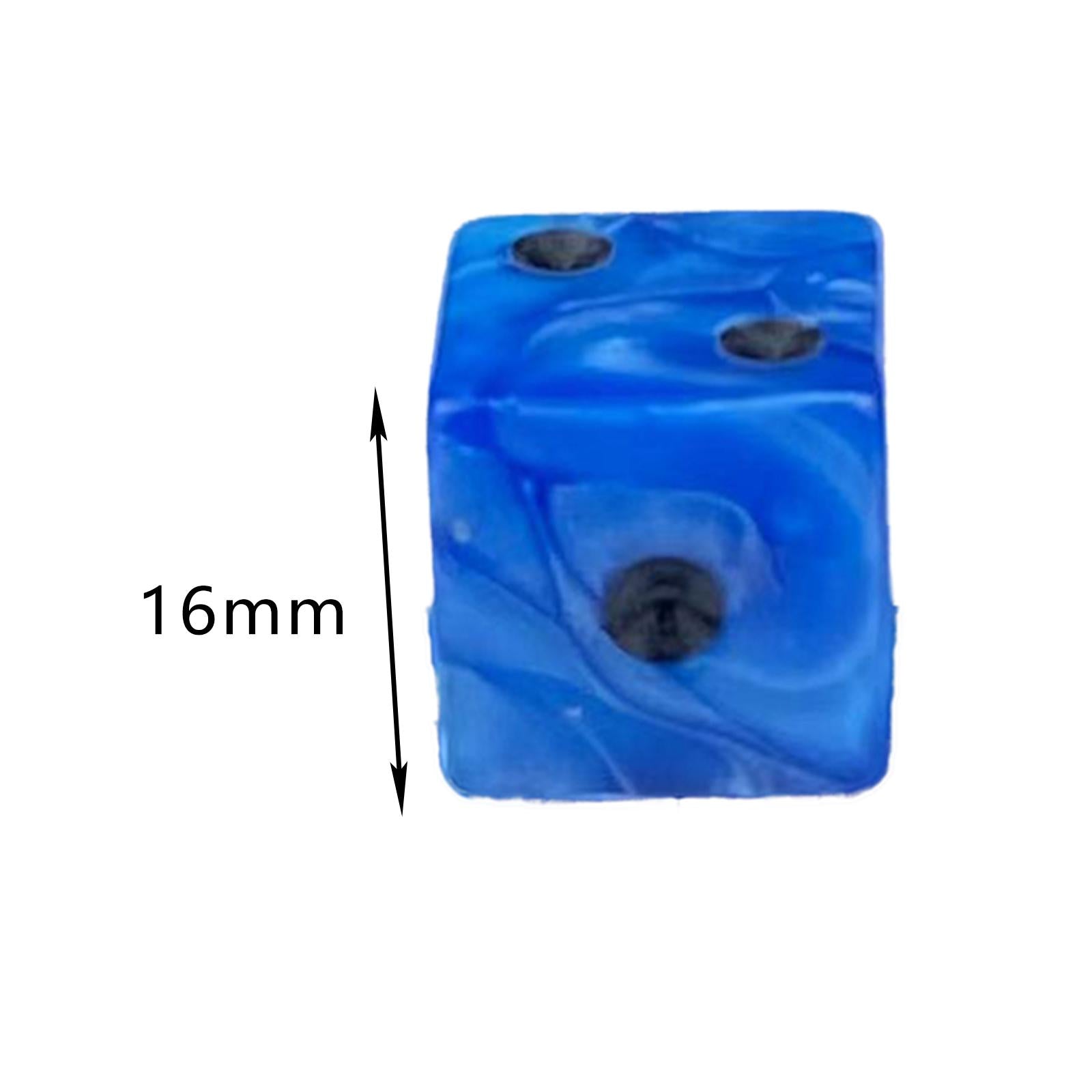 2x10x 6 Sided Dices Set Entertainment Toys 16mm Dices for Table Game Card Game Blue