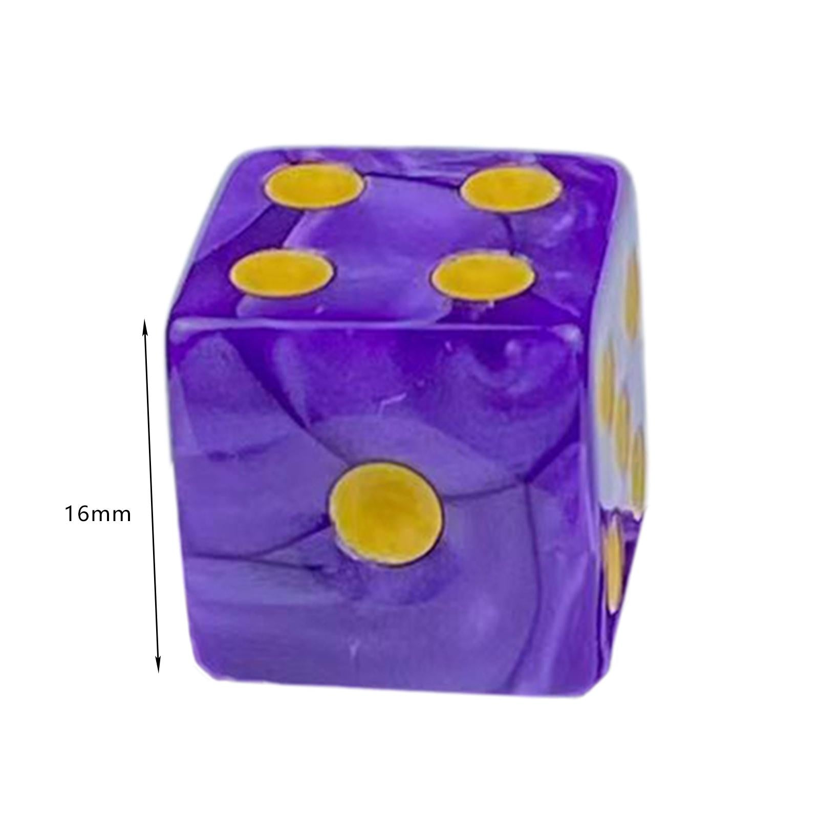 4x10x 6 Sided Dices Set Entertainment Toys 16mm Dices for Table Game Card Game Amaranth