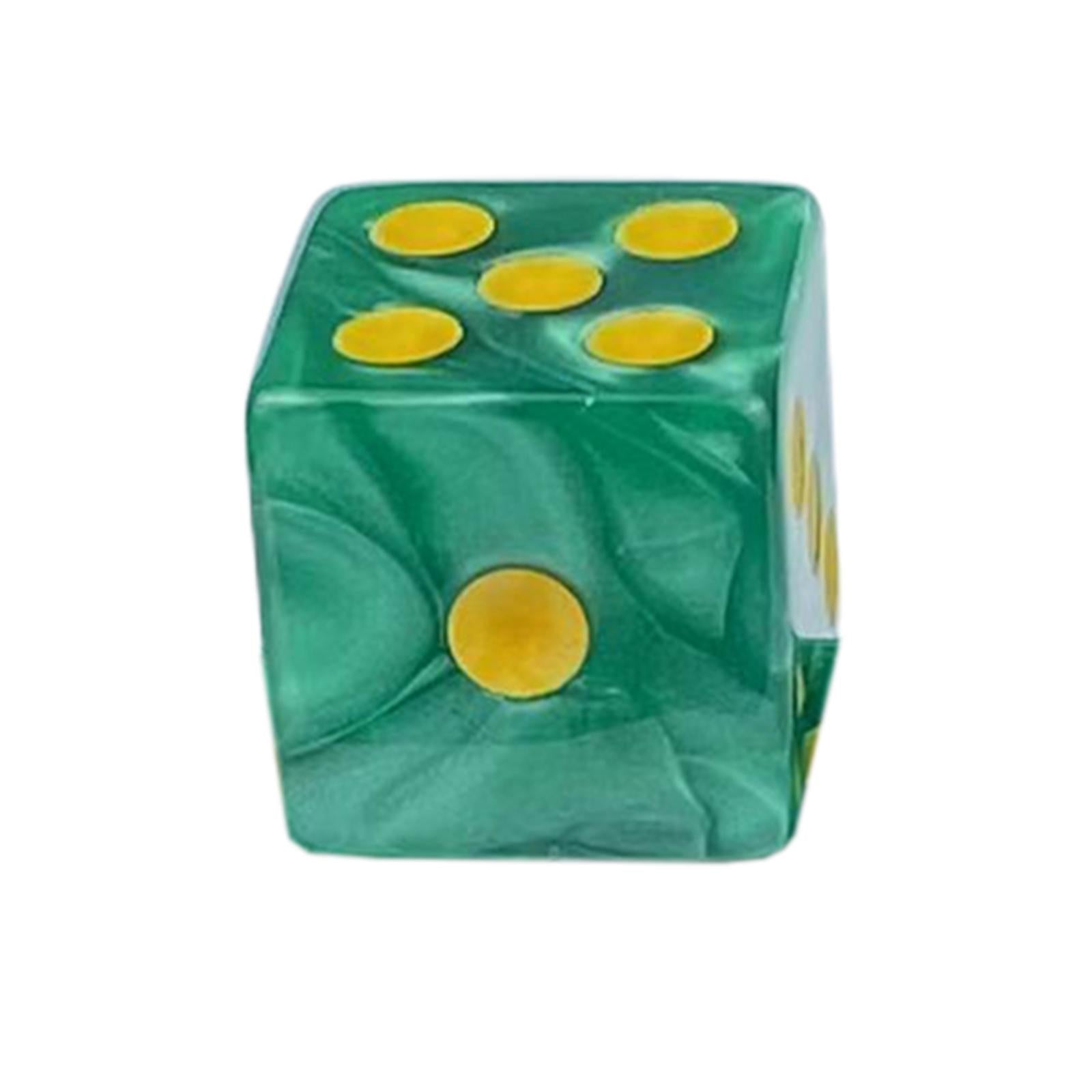 4x10x 6 Sided Dices Set Entertainment Toys 16mm Dices for Table Game Card Game Green