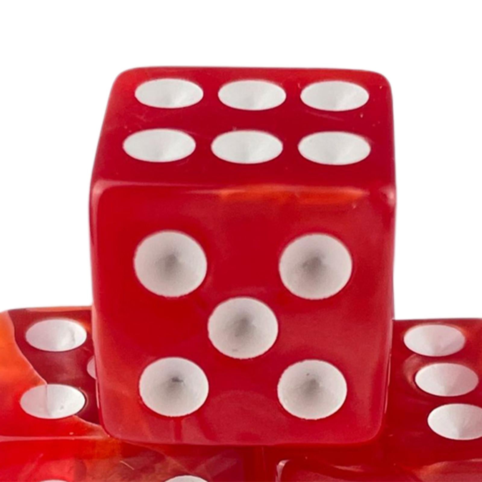 3x10x 6 Sided Dices Set Entertainment Toys 16mm Dices for Table Game Card Game Red