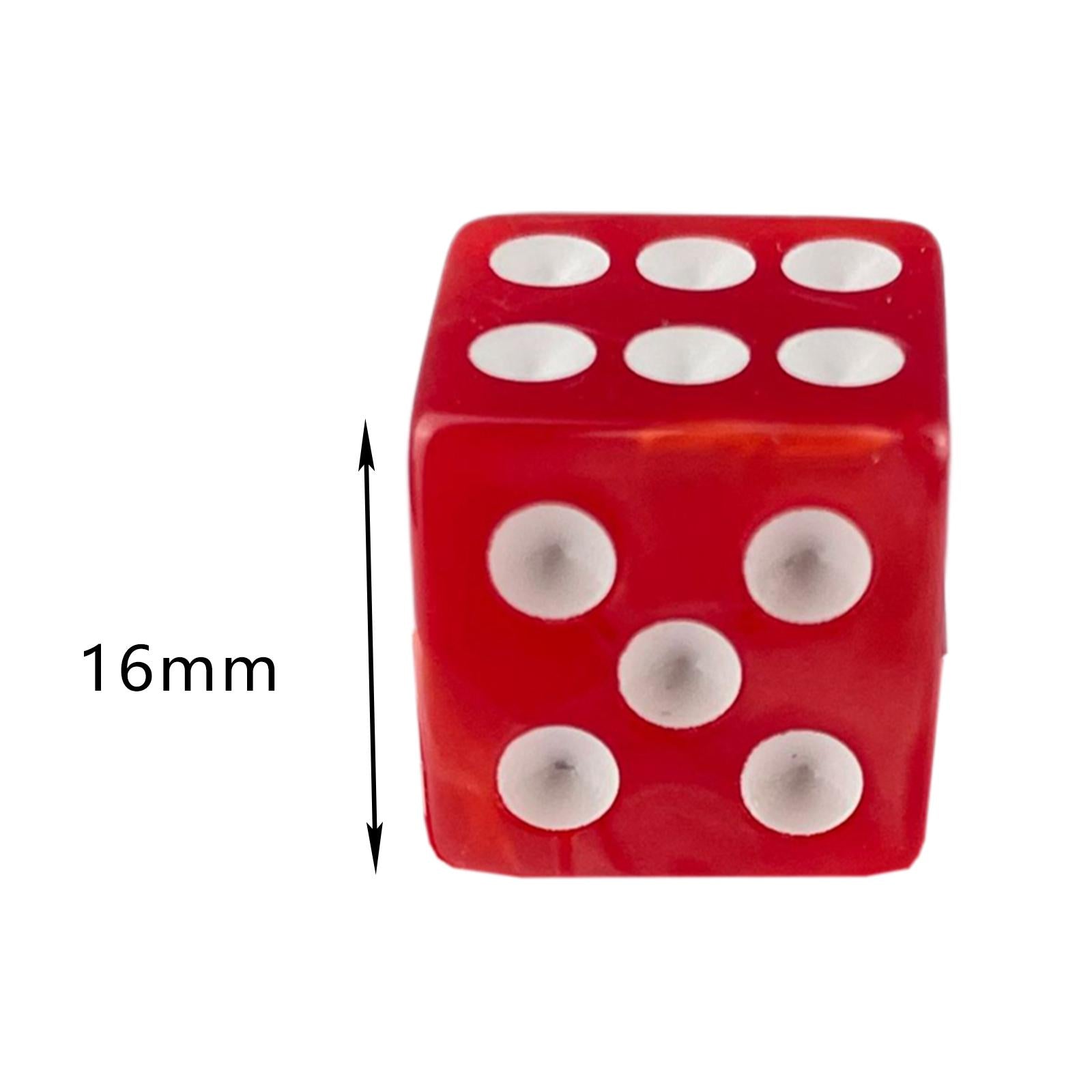 3x10x 6 Sided Dices Set Entertainment Toys 16mm Dices for Table Game Card Game Red