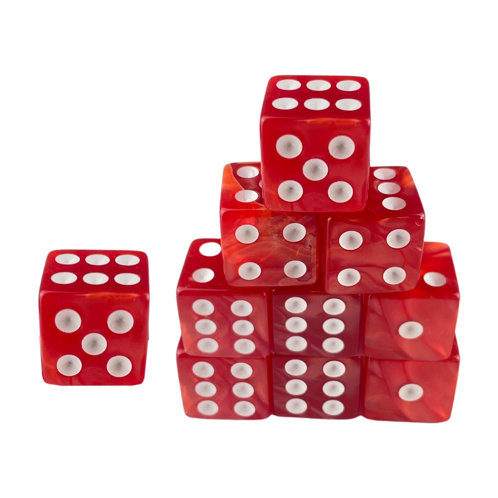 4x10x 6 Sided Dices Set Entertainment Toys 16mm Dices for Table Game Card Game Red